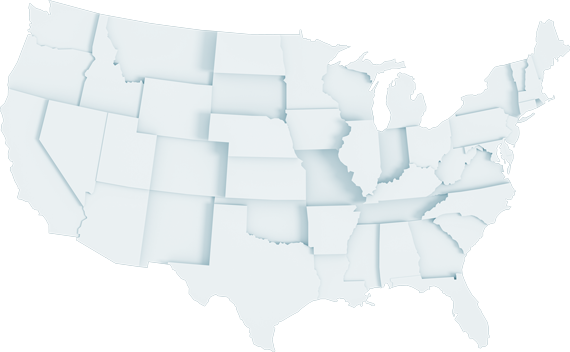 A stylized outline map of the continental United States